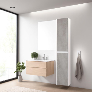 GRACE hängende Badezimmersäule mit 2 Türen LIGHT CEMENT