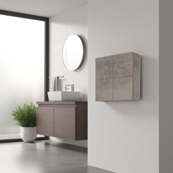 CUBOTTO wall unit with 4 doors with PUSH & PULL opening in glossy white