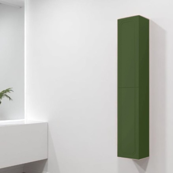MAYA suspended bathroom column reversible with 2 doors Matt Green