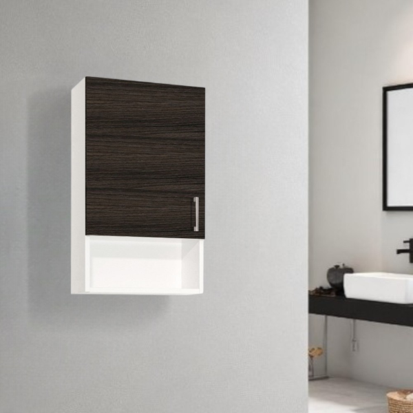 Suspended wall unit with open compartment and door 43x71 Olmo Caffè