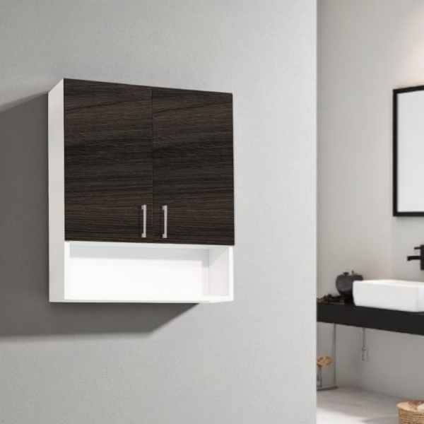 Suspended wall unit with open compartment and 2 doors 59x71 Olmo Caffè