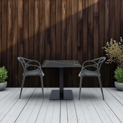 Chaise en polypropylène noir pour intérieur et extérieur - HUG 2 chaises