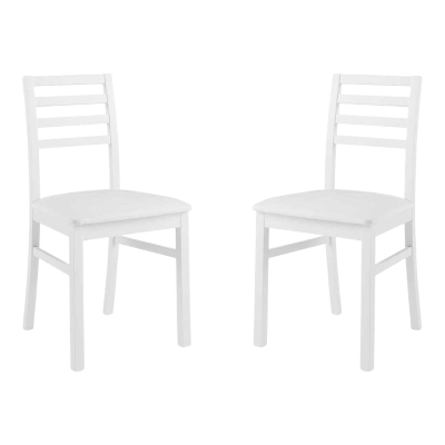 Chaise de cuisine en bois avec assise en éco-cuir - Tropea Blanc 2 chaises