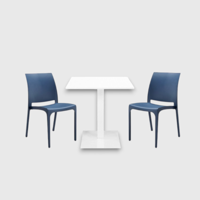 Tavolo bar ristorante 70x70 cm base bianca piano laminato Bianco Frassino H 75 