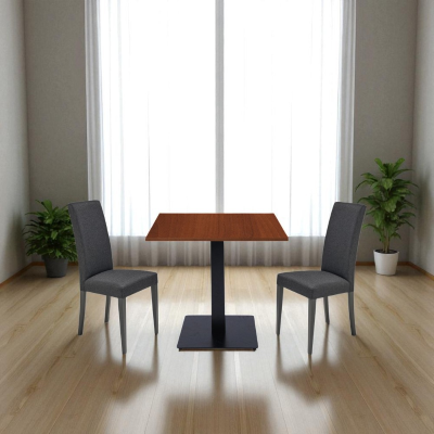 Tavolo pub ristorante bar quadrato 80x80 cm con piano laminato Noce H 75