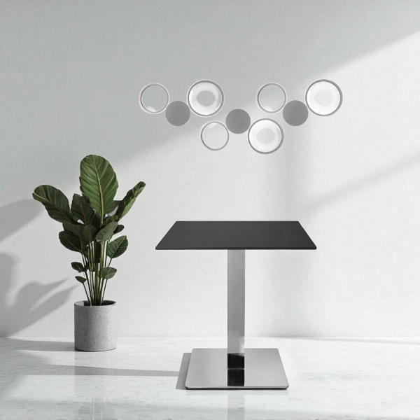 Applique 25x36 cm POIS in metallo verniciato Silver