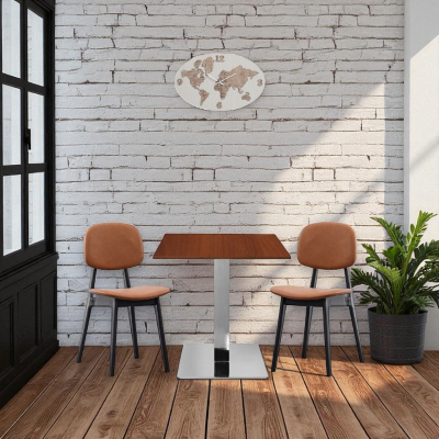 Sedie ATENA in ecopelle cuoio imbottite per soggiorno e sala da pranzo set 2