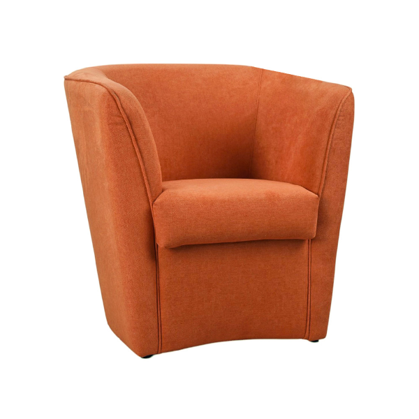 Fauteuil moderne orange en tissu anti-taches rembourré
