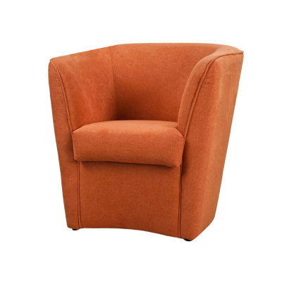 Fauteuil moderne orange en tissu anti-taches rembourré
