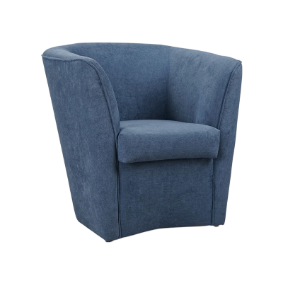 Fauteuil bleu jean rembourré en tissu anti-taches de style moderne
