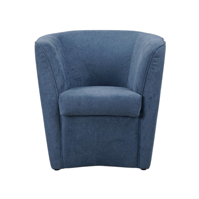 Fauteuil bleu jean rembourré en tissu anti-taches de style moderne
