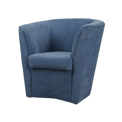 Fauteuil bleu jean rembourré en tissu anti-taches de style moderne
