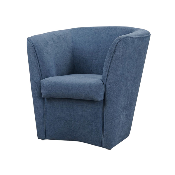 Fauteuil bleu jean rembourré en tissu anti-taches de style moderne
