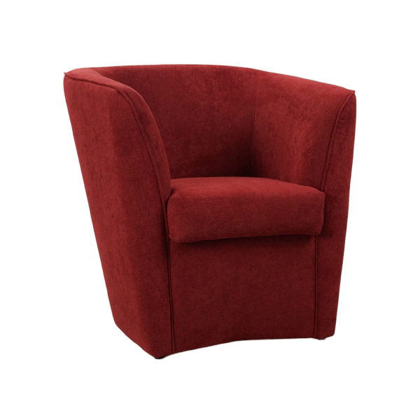 Fauteuil bordeaux élégant en tissu anti-taches avec assise rembourrée
