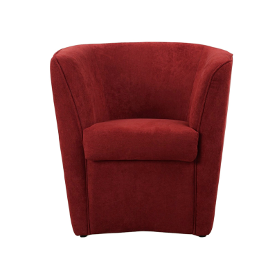 Fauteuil bordeaux élégant en tissu anti-taches avec assise rembourrée
