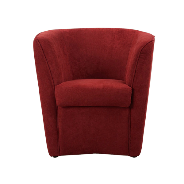 Fauteuil bordeaux élégant en tissu anti-taches avec assise rembourrée
