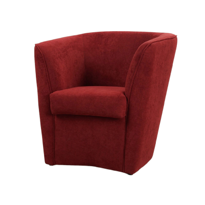 Fauteuil bordeaux élégant en tissu anti-taches avec assise rembourrée
