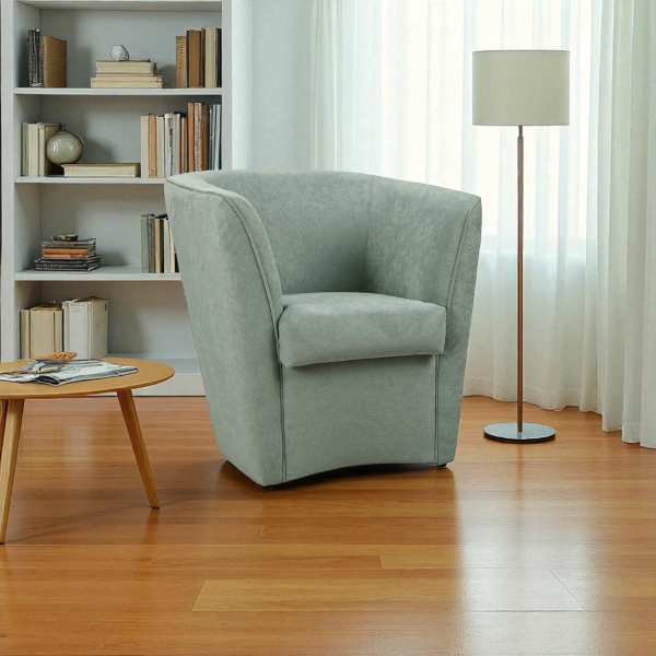 Fauteuil vert menthe en tissu anti-taches 