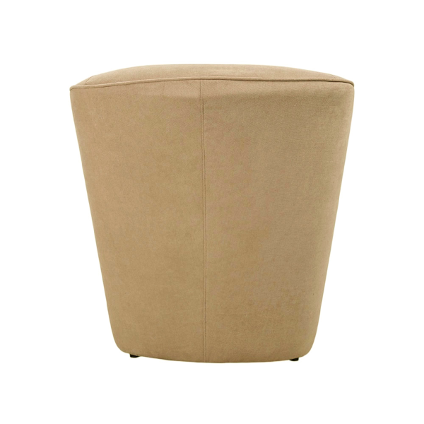 Fauteuil beige en tissu anti-taches au style moderne et rembourré
