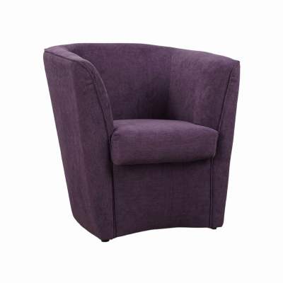 Fauteuil violet moderne en tissu anti-taches avec assise rembourrée
