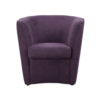 Fauteuil violet moderne en tissu anti-taches avec assise rembourrée
