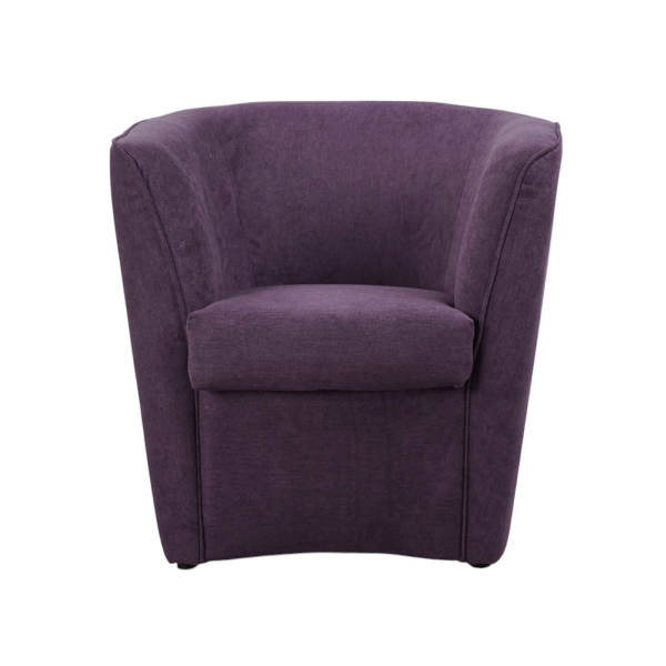 Fauteuil violet moderne en tissu anti-taches avec assise rembourrée
