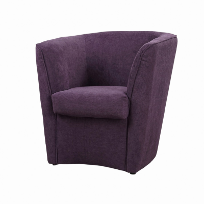Fauteuil violet moderne en tissu anti-taches avec assise rembourrée
