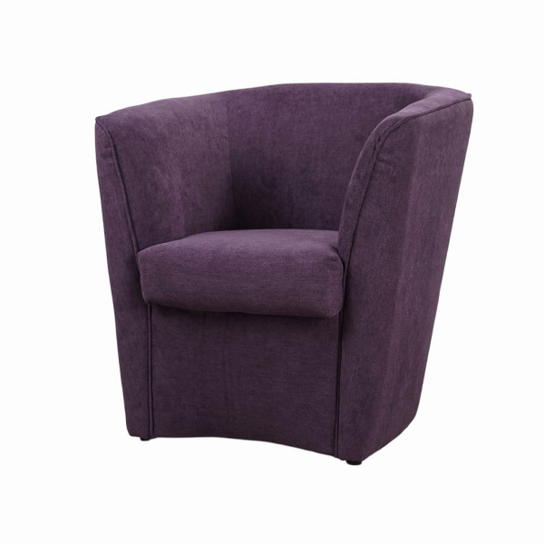 Fauteuil violet moderne en tissu anti-taches avec assise rembourrée
