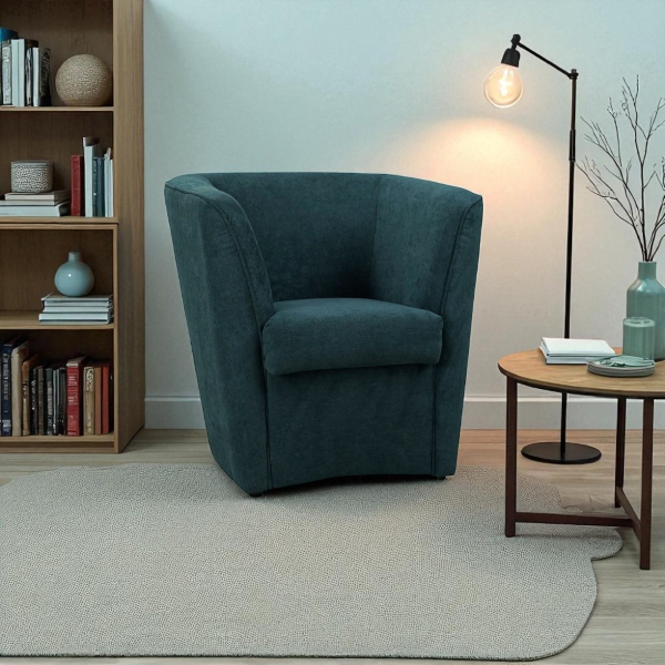 Fauteuil moderne en tissu antitache avec assise rembourrée