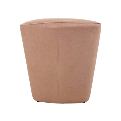 Poltrona cipria in tessuto antimacchia dal design moderno imbottita