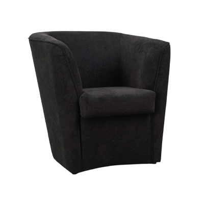 Fauteuil noir rembourré en tissu anti-taches de style moderne
