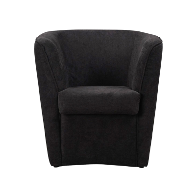 Fauteuil noir rembourré en tissu anti-taches de style moderne
