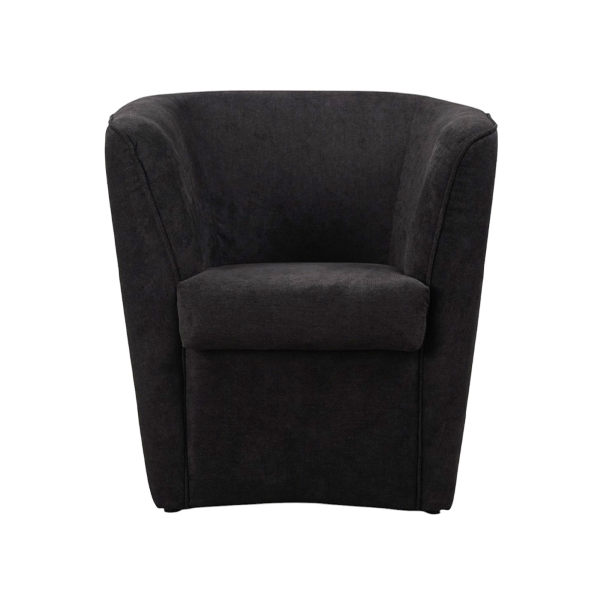 Fauteuil noir rembourré en tissu anti-taches de style moderne
