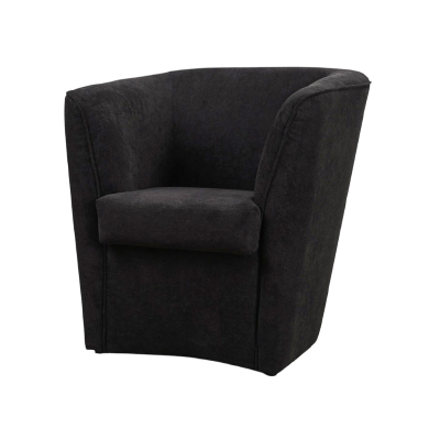 Fauteuil noir rembourré en tissu anti-taches de style moderne
