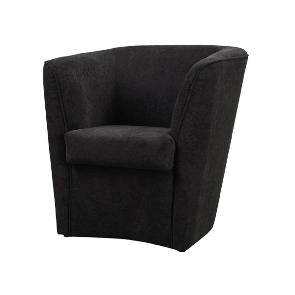 Fauteuil noir rembourré en tissu anti-taches de style moderne
