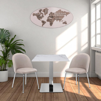 Silla de comedor de terciopelo Tortora con patas de metal cromado - PARIS 2 sillas