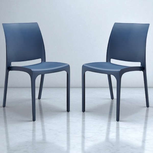 Sedia volga Blu - impilabile interni ed esterni 2 sedie