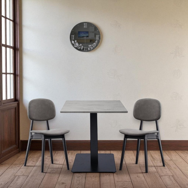 Tavolo pub ristorante bar quadrato 70x70 cm con piano laminato Cemento H 75