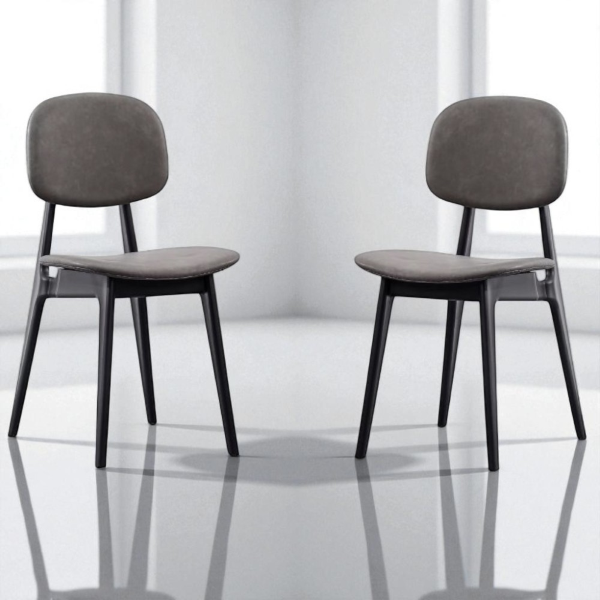 ATENA Gray upholstered eco-leather living room chair 2 chairs