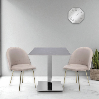 Orologio ottagonale 60x60 cm in cristallo Chiaro e numeri Argento - DYLAN