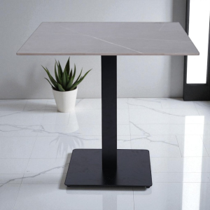 Quadratischer Stehtisch 80x80 cm mit Outdoor-Platte in Betonoptik, H 75