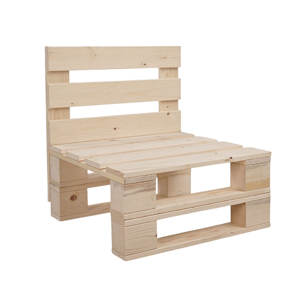 Fauteuil palette en bois de sapin rustique 60x61 cm pour jardin, bar ou taverne