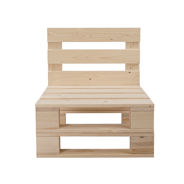 Fauteuil palette en bois de sapin rustique 60x61 cm pour jardin, bar ou taverne