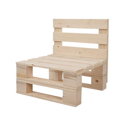 Fauteuil palette en bois de sapin rustique 60x61 cm pour jardin, bar ou taverne