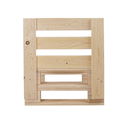 Fauteuil palette en bois de sapin rustique 60x61 cm pour jardin, bar ou taverne