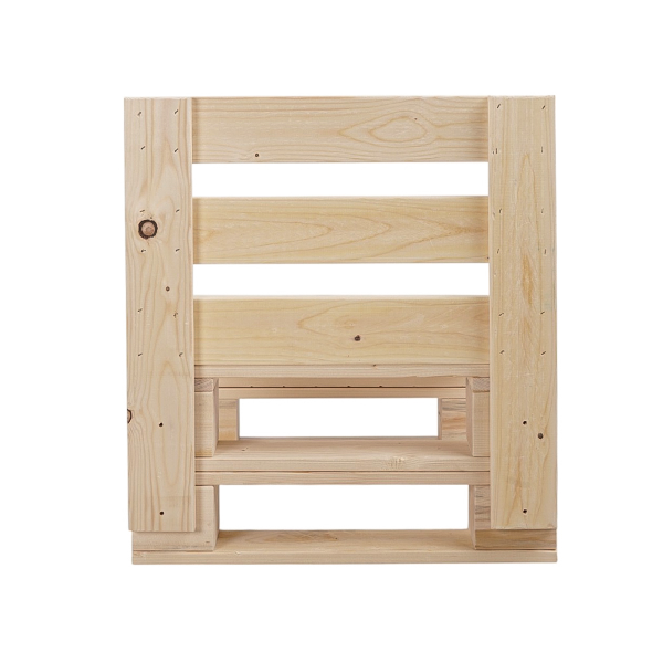 Fauteuil palette en bois de sapin rustique 60x61 cm pour jardin, bar ou taverne