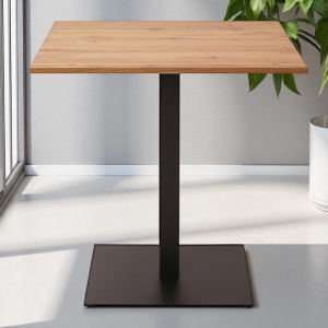 Tavolo ristorante bar quadrato 70x70 cm con Top Laminato effetto Rovere H 106