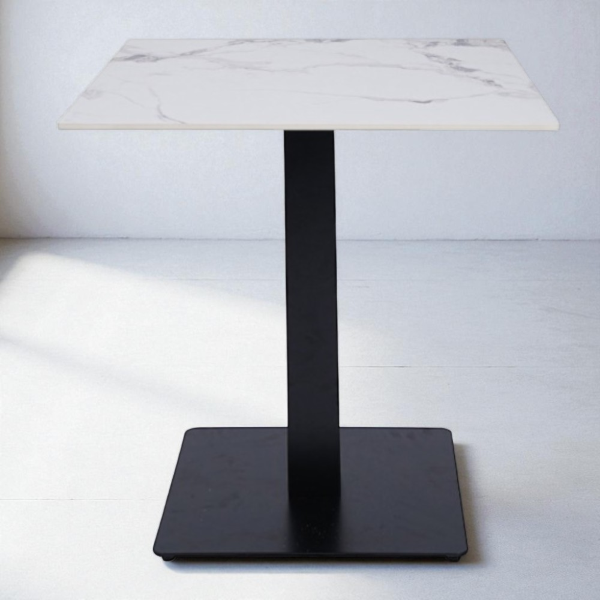 Tavolo pub ristorante bar quadrato 70x70 cm Top per esterno effetto Marmo venato H 75