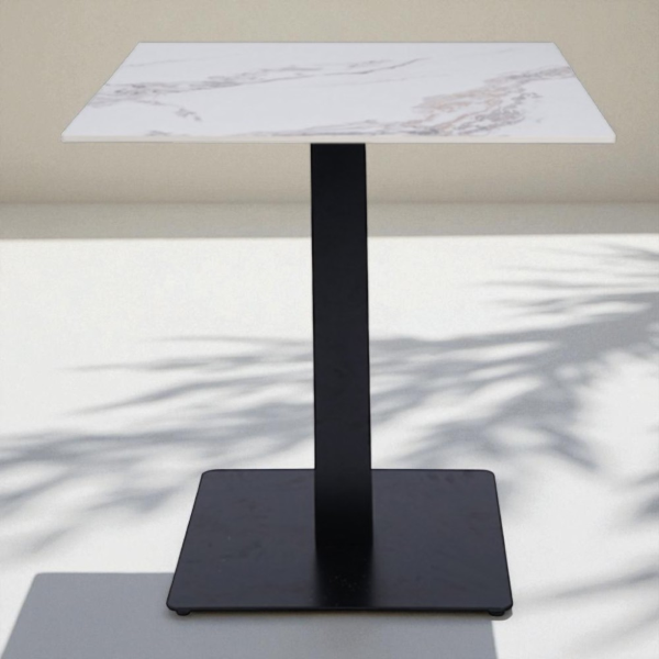 Tavolo pub ristorante bar quadrato 70x70 cm Top per esterno effetto Marmo oro venato H 75