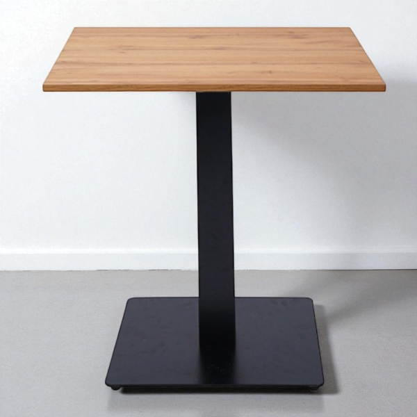 Tavolo ristorante bar quadrato 70x70 cm con piano laminato Rovere Nodato H 75